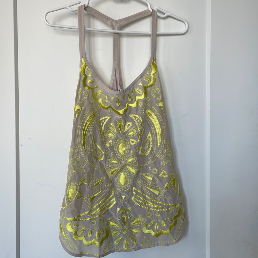 Trina Turk razor back embroidered tank